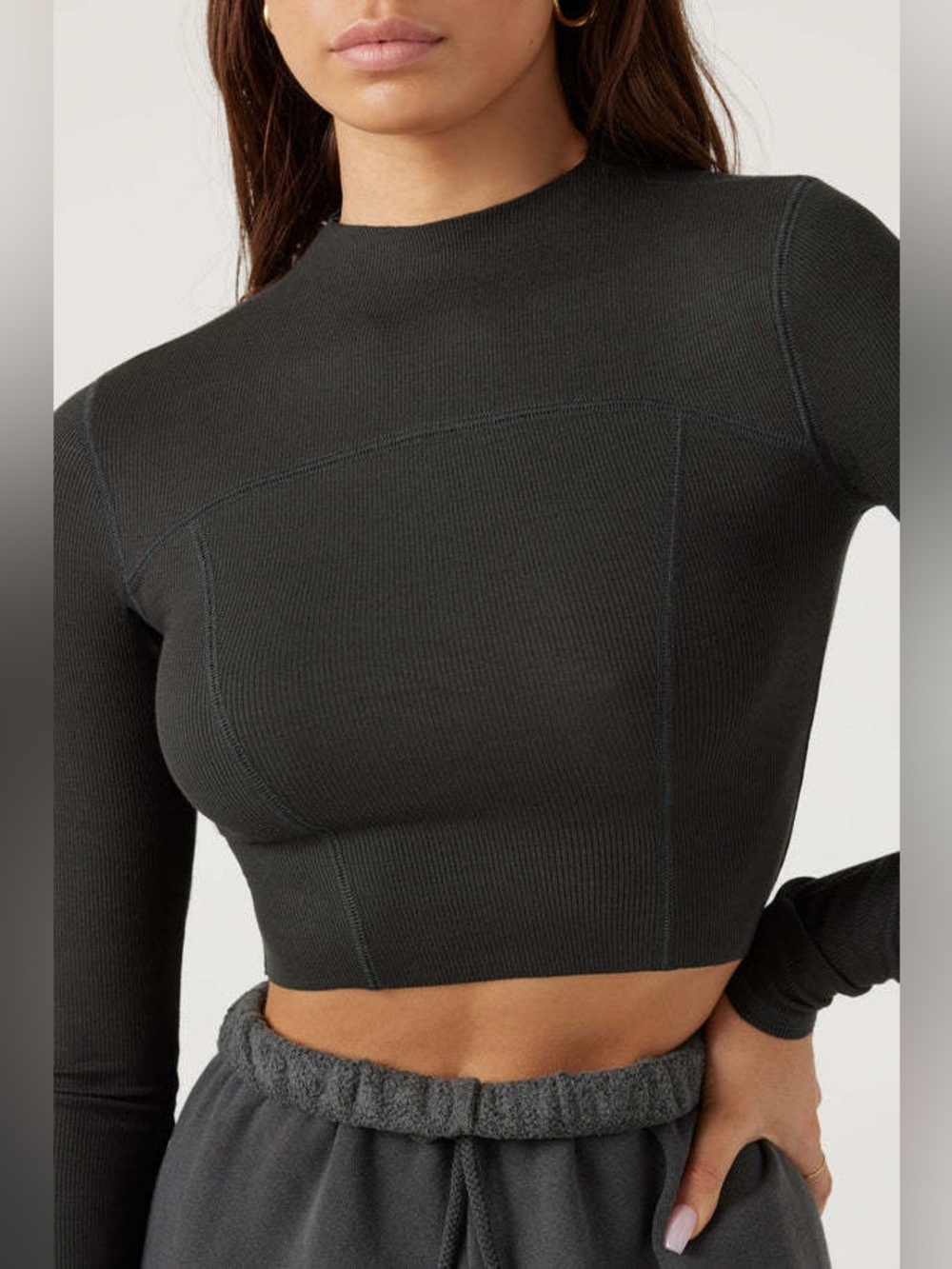 Joah Brown Contrast Stitch Long Sleeve - Picture 4 of 10